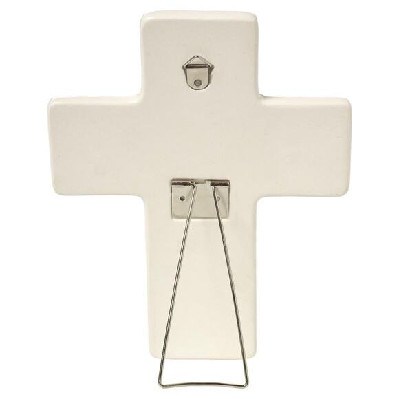 Precious Moments Jesus Loves Me Cross Blue Baby Ceramic Wall Decor 164465 - Picture 3 of 5